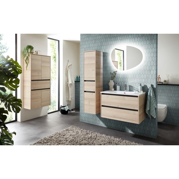 Koupelnová skříňka v dekoru borovice v přírodní barvě 146x35 cm Quickset 393 – Pelipal-image-3