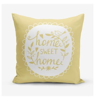 Žlutý povlak na polštář Minimalist Cushion Covers Home Sweet Home, 45 x 45 cm