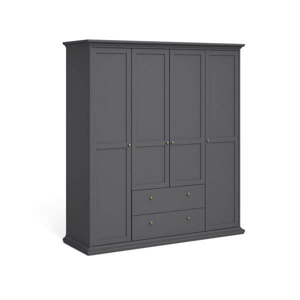 Šedá šatní skříň 181x201 cm Paris – Tvilum-image-2