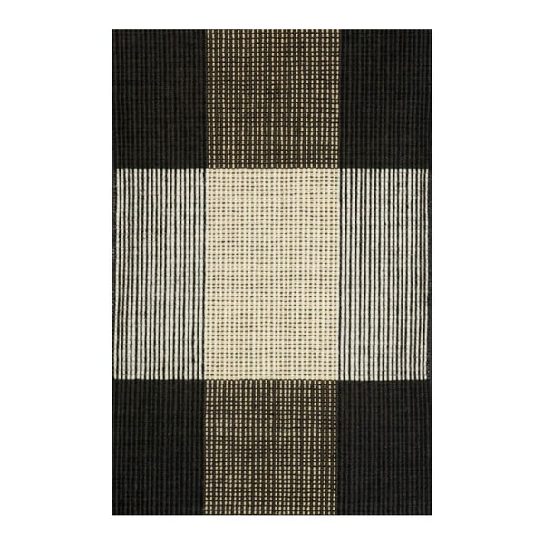 Šedo-hnědý ručně tkaný vlněný koberec Linie Design Bologna, 50 x 80 cm