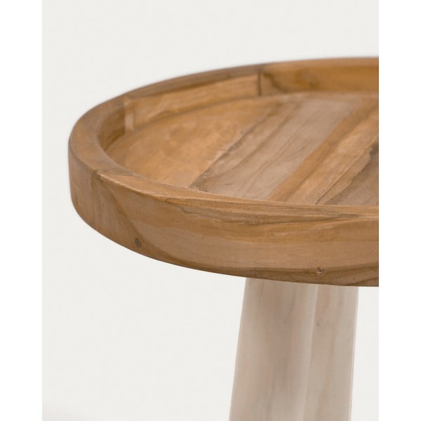 Kulatý odkládací stolek z teakového dřeva ø 35 cm Glenda – Kave Home-image-2