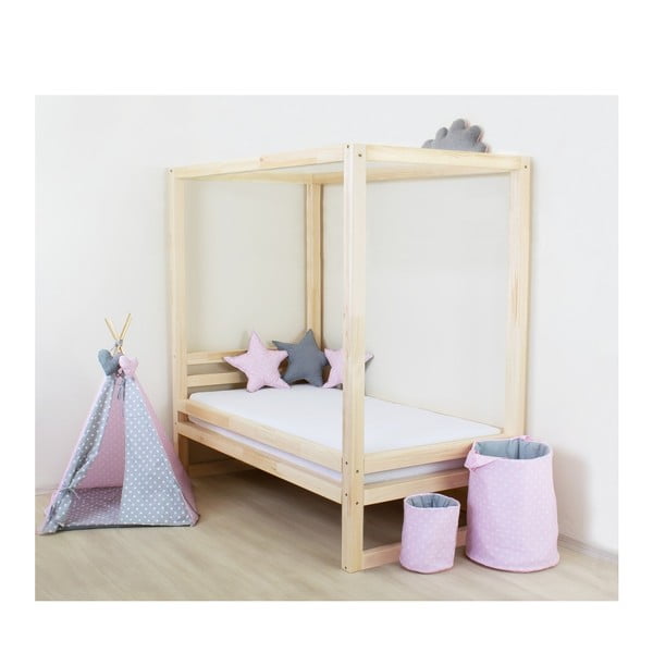 Dřevěná jednolůžková postel Benlemi Baldee Natura, 190 x 80 cm-image-1