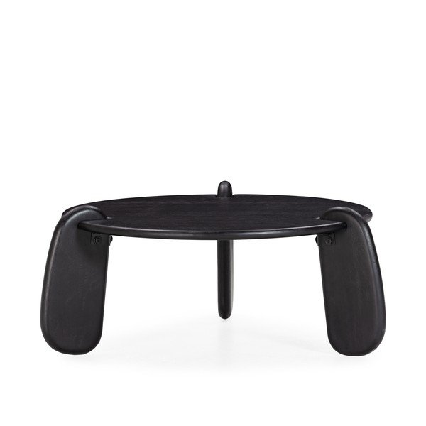 Černý kulatý konferenční stolek z mangového dřeva ø 80 cm Tamira – MOME-image-2