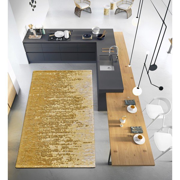 Okrově žlutý pratelný běhoun 55x115 cm Tamigi Oro – Floorita-image-1