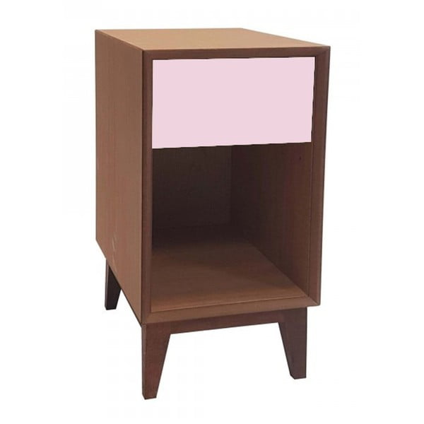 Velký noční stolek s růžovou zásuvkou Ragaba PIX