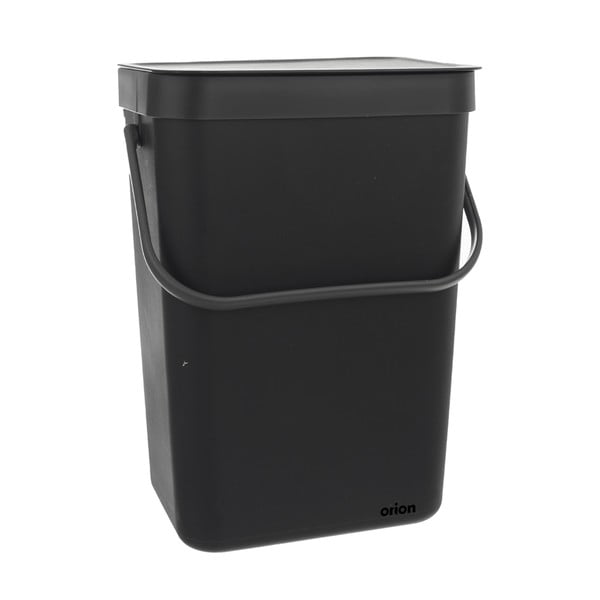 Černý plastový odpadkový koš 10 l – Orion