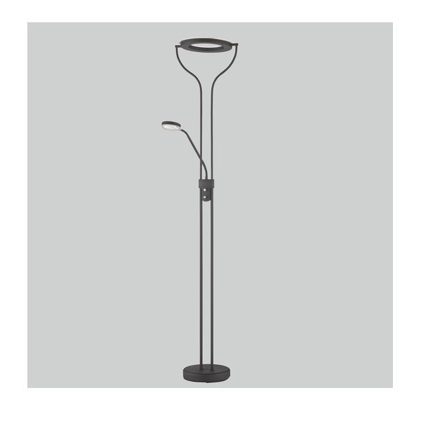 Černá LED stmívatelná stojací lampa (výška 180 cm) Davos – Fischer & Honsel-image-1