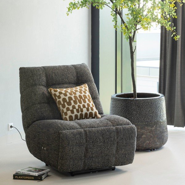 Antracitové polohovací relaxační křeslo Hein – WOOOD-image-1