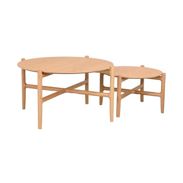 Přírodní odkládací stolek z dubového dřeva Rowico Holton, ø 80 cm-image-4