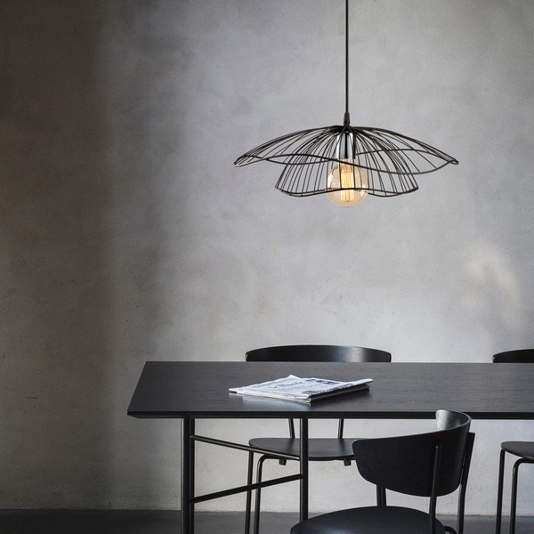 Černé závěsné svítidlo s kovovým stínidlem ø 50 cm Farac – Opviq lights-image-4