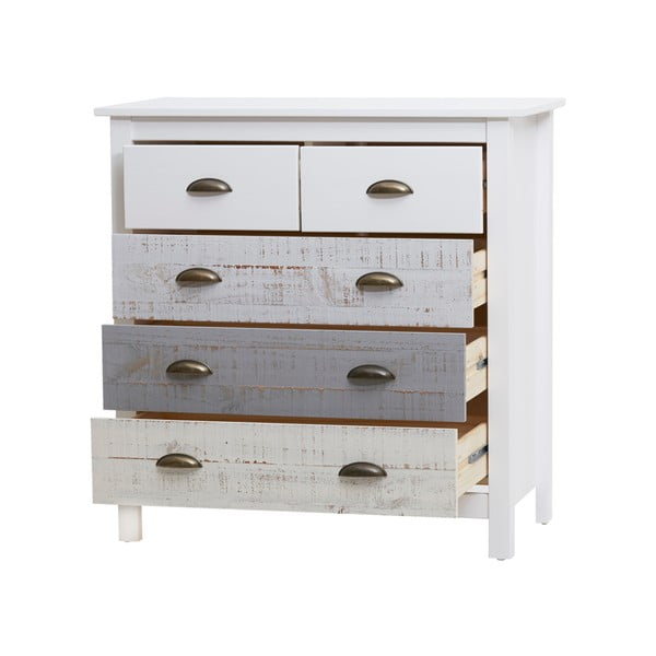 Bílo-šedá komoda se 4 šuplíky Marckeric Romantica, 79 x 80 cm-image-4