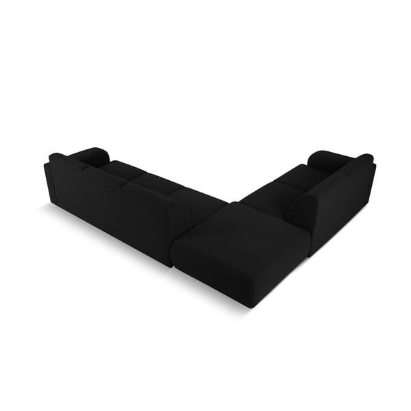 Černá rohová pohovka z textilie bouclé (levý roh) Molino – Micadoni Home-image-3