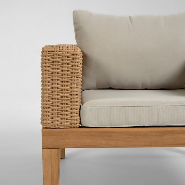 Zahradní křeslo s béžovými polštáři Kave Home Acae-image-1