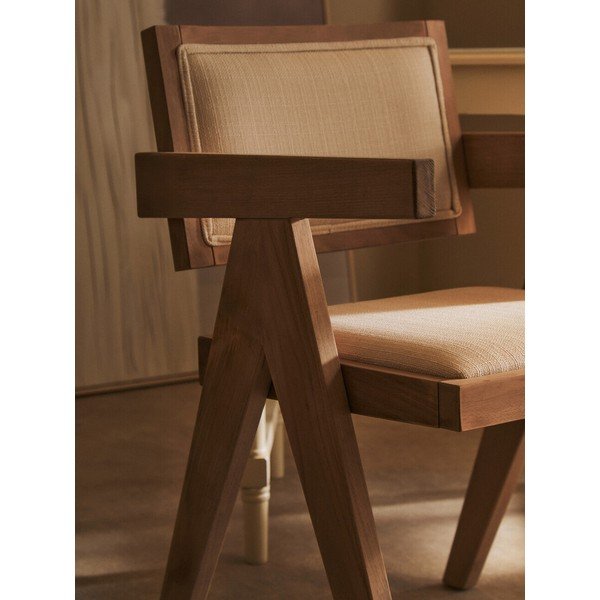 Čalouněná jídelní židle v přírodní barvě Cebu – Premier Housewares-image-4