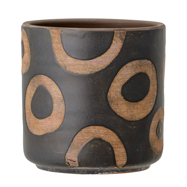 Černý terakotový květináč Bloomingville Avo, výška 12 cm-image-2