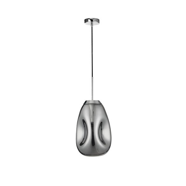 Skleněné závěsné svítidlo v leskle stříbrné barvě ø 22 cm Lava – Nova Luce