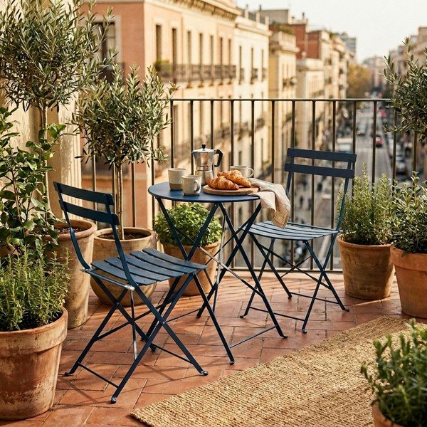 Tmavě modrý set zahradního nábytku Bonami Essentials Retro-image-2