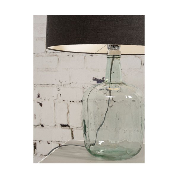 Stolní lampa s černým stínidlem a konstrukcí z recyklovaného skla Good&Mojo Murano, ⌀ 30 cm-image-1