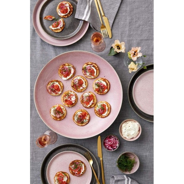 Růžový/šedý talíř z kameniny ø 27 cm Gastro Grey/Light Pink – Bitz-image-4