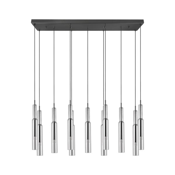 LED závěsné svítidlo se skleněným stínidlem v černo-stříbrné barvě Lucent – Trio Select