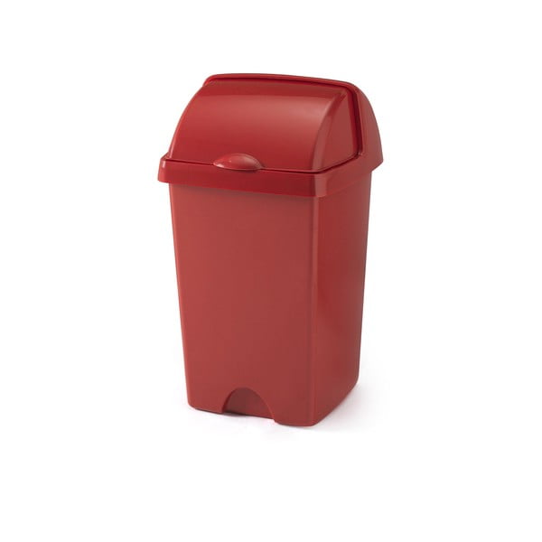 Větší červený odpadkový koš Addis Roll Top, 31 x 30 x 52,5 cm