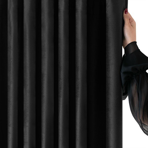 Černý sametový dimout závěs 200x250 cm Velto – Filumi-image-3
