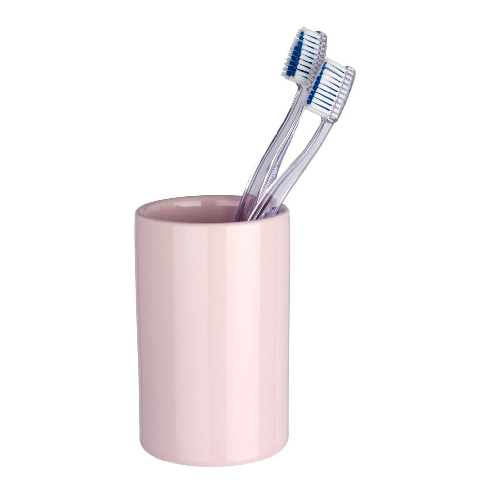 Růžový kelímek na zubní kartáčky Wenko Polaris Pink