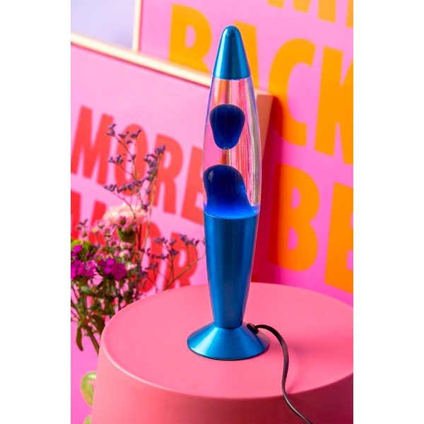 Modrá skleněná lávová lampa (výška 35,5 cm) Funky Rocket Lava – Leitmotiv-image-1