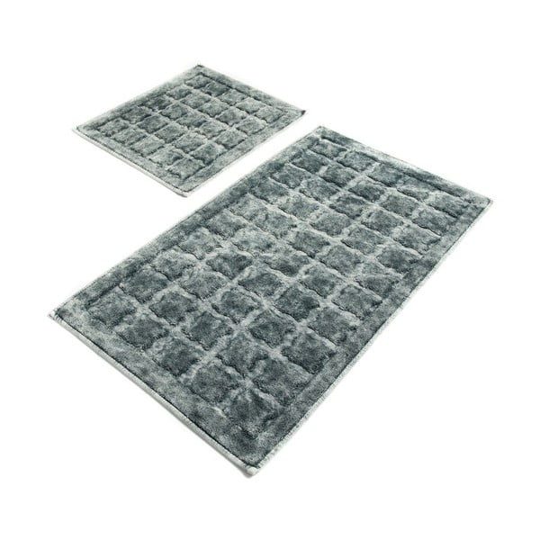 Sada 2 šedých bavlněných koupelnových předložek Confetti Bathmats Jean Grey