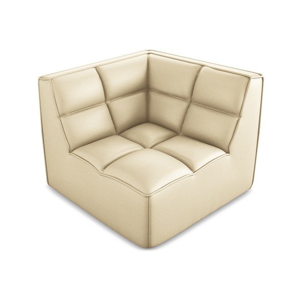 Krémový modul pohovky z imitace kůže Kalai – Makamii-image-1