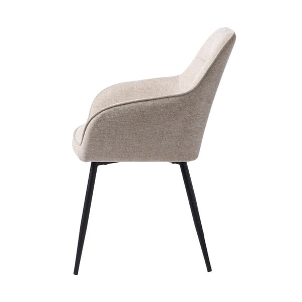 Béžové čalouněné jídelní křeslo s područkami Nolan – Unique Furniture-image-3