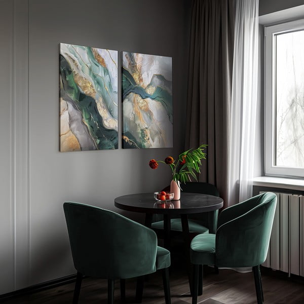 Obrazy s ručně malovanými prvky v sadě 2 ks 50x70 cm Aventurine – Styler-image-2