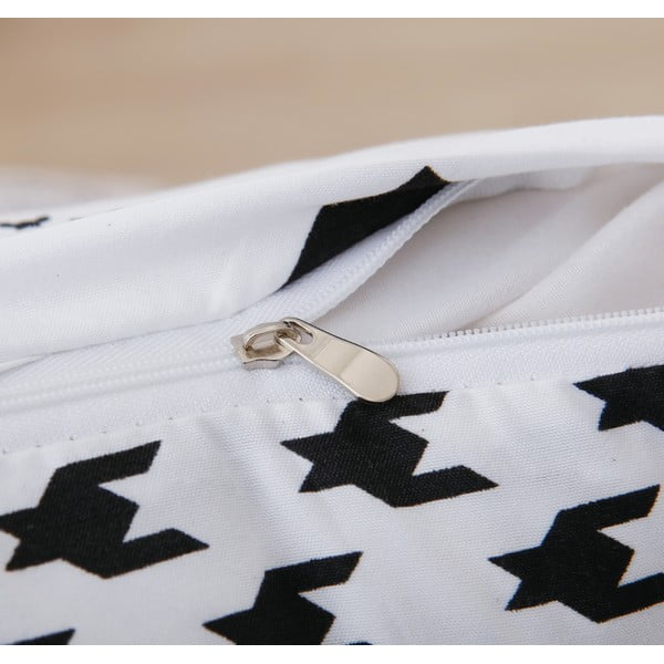 Černobílé 3dílné povlečení na jednolůžko z mikrosaténu 140x200 cm Roberto – My House-image-1