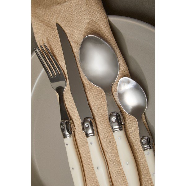 Nerezový příbor v krémové a přírodní barvě 16 ks Swiss – Premier Housewares-image-1