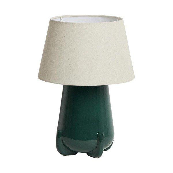 Zelená/slonovinová keramická stolní lampa (výška 45,5 cm) Odra – Kave Home