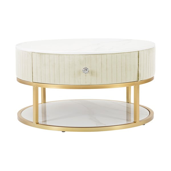 Béžový kulatý konferenční stolek ø 75 cm Montpellier - Mauro Ferretti
