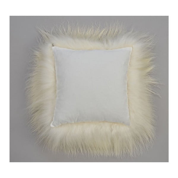 Bílý kožešinový polštář s dlouhým chlupem Arctic Fur Rengo, 35 x 35 cm-image-1