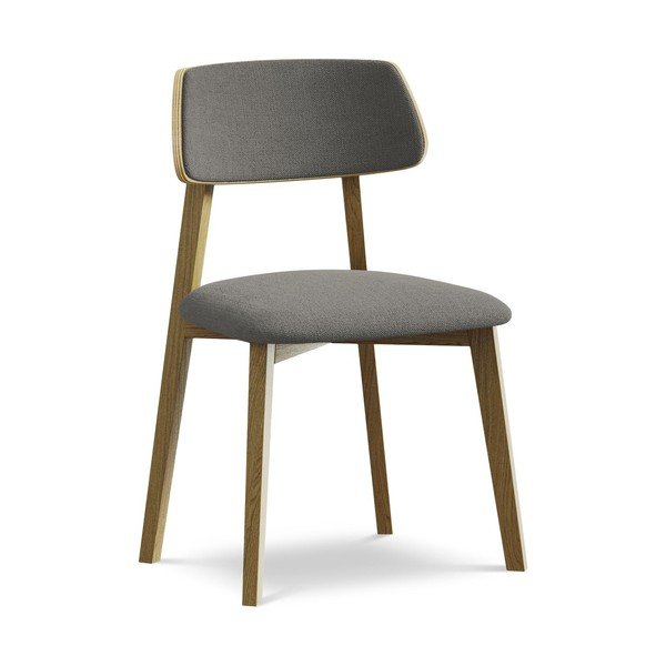 Šedá jídelní židle z masivního dřeva Niu – Makamii