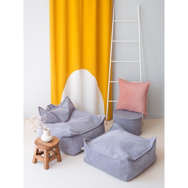 Modrý manšestrový dětský sedací vak Square – Wigiwama-image-2