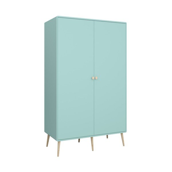 Tyrkysová dětská šatní skříň 113x190 cm Gaia - Tvilum-image-3