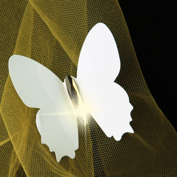 Sada 12 bílých 3D samolepek Ambiance Diamond Butterflies-image-2