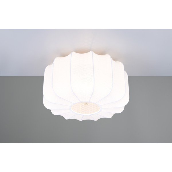 Bílé kovové stropní svítidlo s textilním stínidlem ø 40 cm Madleine – Reality-image-2