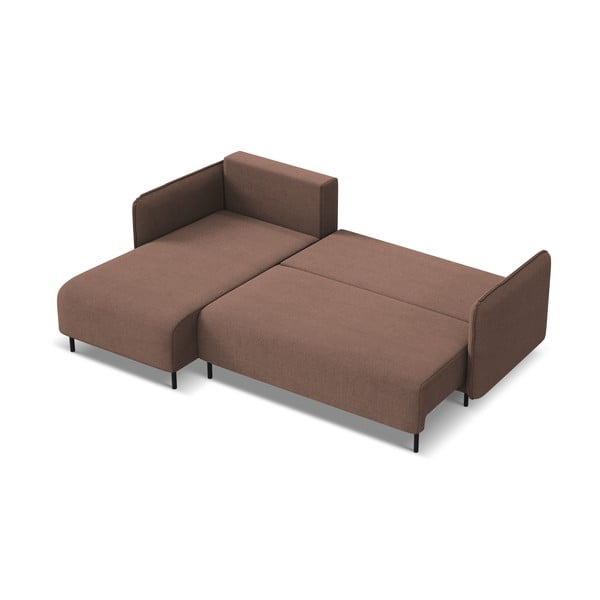 Růžová rozkládací/s úložným prostorem rohová pohovka (levý roh) Luana – Makamii-image-3