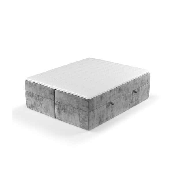 Šedá boxspring postel s úložným prostorem 140x200 cm Yoko – Maison de Rêve