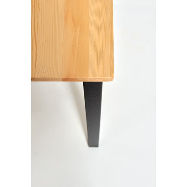 Jídelní stůl z borovicového dřeva s černou konstrukcí Bonami Essentials Sydney, 70 x 70 cm-image-3