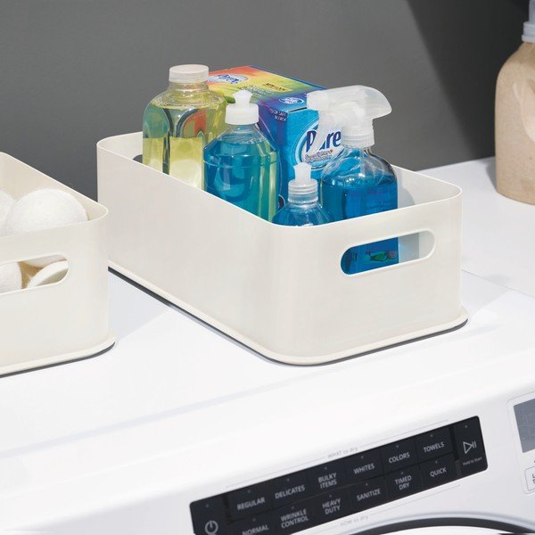 Bílý úložný box iDesign Eco Handled, 21,3 x 43 cm-image-3