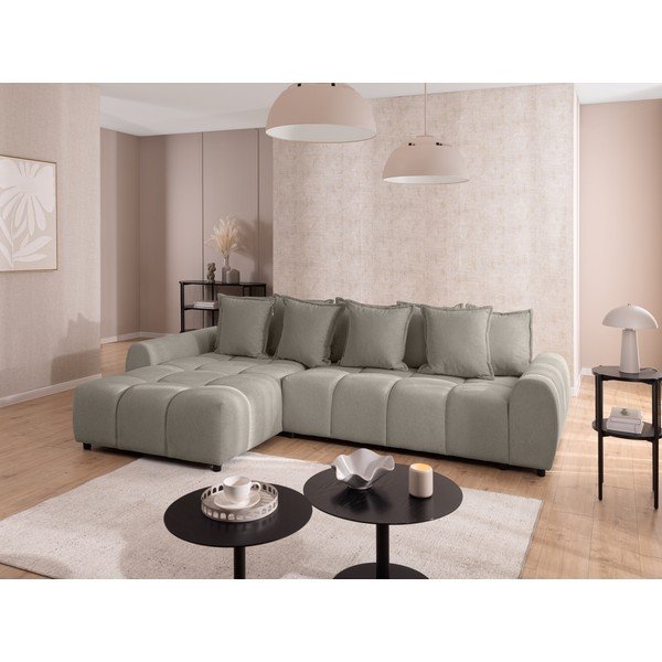 Taupe rohová pohovka (levý roh/s lenoškou) Albane  – Ropez-image-1