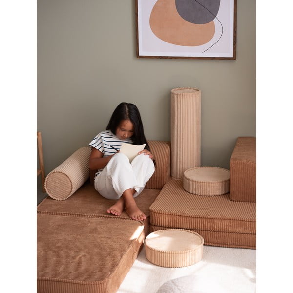 Hnědá manšestrová dětská pohovka 132 cm Settee – Wigiwama-image-2