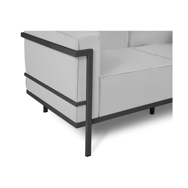 Šedá dvoumístná venkovní pohovka v černém rámu Calme Jardin Cannes-image-4