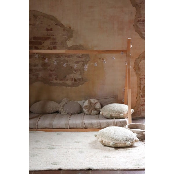 Khaki krémový pratelný ručně tkaný bavlněný dětský koberec 120x160 cm Hippy Dots Olive – Lorena Canals-image-1